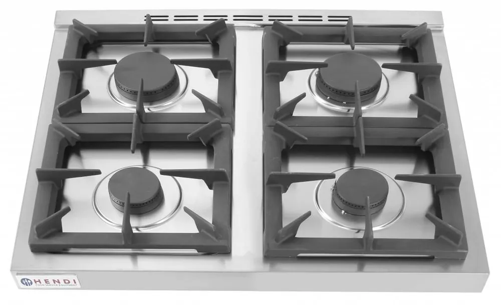 Gasfornuis Kitchen Line - 4 Pits - 2 x 3,5 kW + 2x 6 kW - 3 kW hetelucht Oven - 800x700x(H)900mm Alleen Vandaag