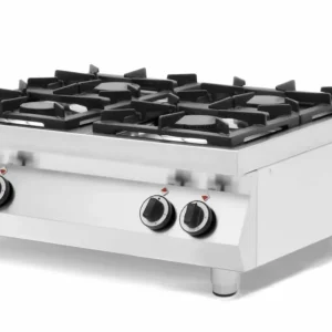 Gasfornuis Kitchen Line - 4 Pits - 2 x 3,5 kW + 2x 6 kW - Tafelmodel - 800x700x(H)310mm Direct Verzonden