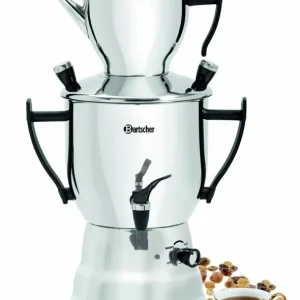 RVS Samowar 3 Liter - Theezetapparaat / Waterkoker - 1,5 kW - 305x210x(H)490mm Nieuw
