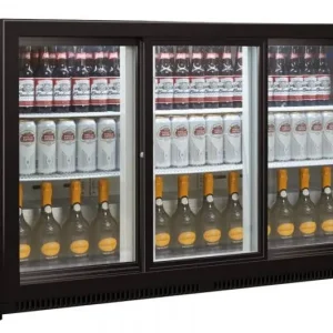 Favoriet Barkoelkast Zwart - 3 Schuifdeuren - 301 Liter - 1350x520x865(h)mm