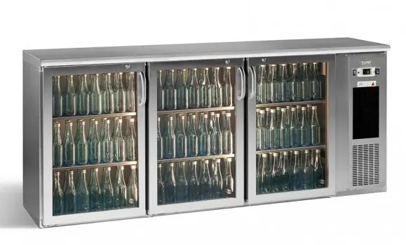 Nu Kopen Flessenkoeling 3-Deurs - Chroom - Gamko E3/222GMUCS - 531 Flessen 33cl. - 537L - ECO-Line - 1988x492x840/860-880mm