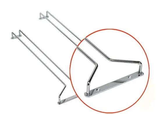 Betaalbaar Glazenrek chroom - 410x110mm - 2 stuks