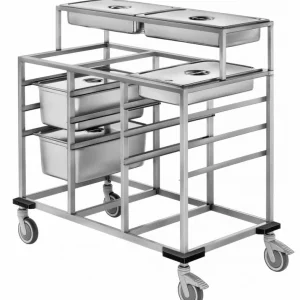 Uitschepwagen 4 x 1/1 GN - Mobile Containing - 590x1450x910(h)mm Laatste Versie