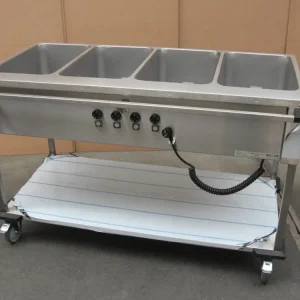 Bain-Marie Wagen 4 x 1/1 GN - Mobile Containing - 4x 850W - Bediening Lange Zijde - 560x1449x902mm Koop Vandaag