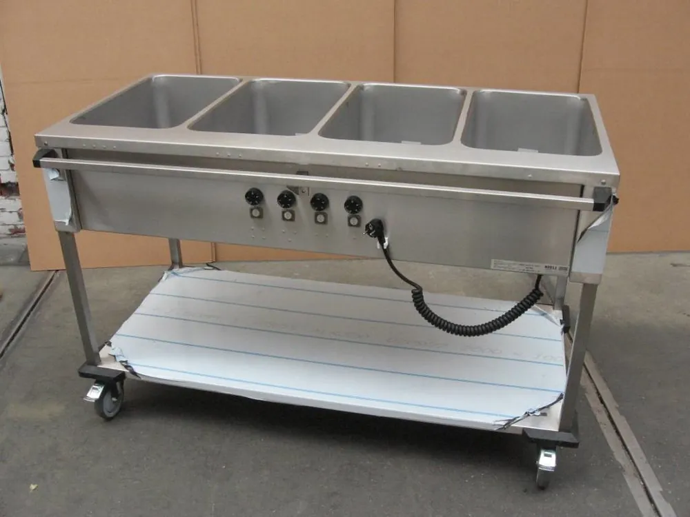 Bain-Marie Wagen 4 x 1/1 GN - Mobile Containing - 4x 850W - Bediening Lange Zijde - 560x1449x902mm Koop Vandaag