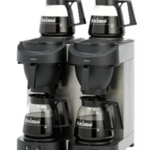 Snelle Levering Dubbel Koffiezetapparaat Animo - 10512 - M102 - Inc 4 x Glazen Kan 1,8 Liter - 3500W - 420x380x(h)625mm