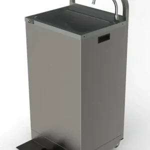 Mobiele Wasbak RVS - met Voetbediening - Inclusief 2 Jerrycans 13 liter Hoge Kwaliteit