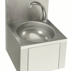Gereduceerde Prijs RVS Wasbak - Kniebediening - met Voormengkraan - Laag Waterverbruik - 384x353x(H)524mm