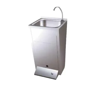 Finale Uitverkoop RVS Wasbak - Voetbediening - Premix Warm/Koud - 450x450x(H)900mm