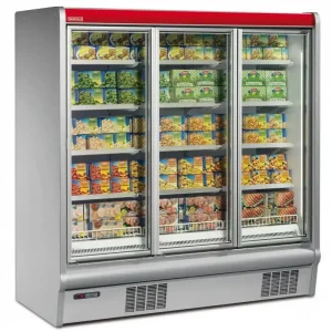 Wandvrieskast - Glazen Draaideuren - Stekkerklaar - 133x89,7x(H)203.4cm Must-Have