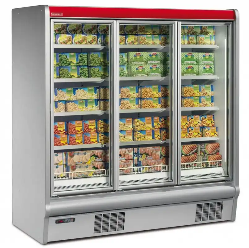 Wandvrieskast - Glazen Draaideuren - Stekkerklaar - 133x89,7x(H)203.4cm Must-Have