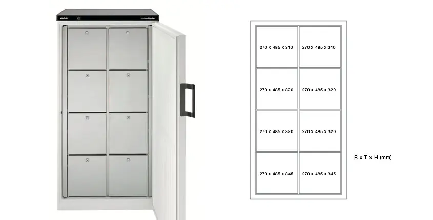 Gemeenschappelijke Koelkast - Verdeeld in gekoelde Lades - 750x730x(H)1640mm - Beschikbaar in 2 Maten Alleen Vandaag