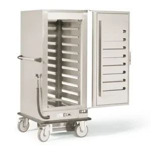 Banketwagen 1 x 2/1 GN Gekoeld - 600W - 802x884x(H)1755mm - Geschikt voor 11 GN2/1 Roosters Koop Vandaag