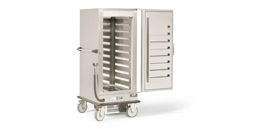 Banketwagen 1 x 2/1 GN Gekoeld - 600W - 802x884x(H)1755mm - Geschikt voor 11 GN2/1 Roosters Koop Vandaag