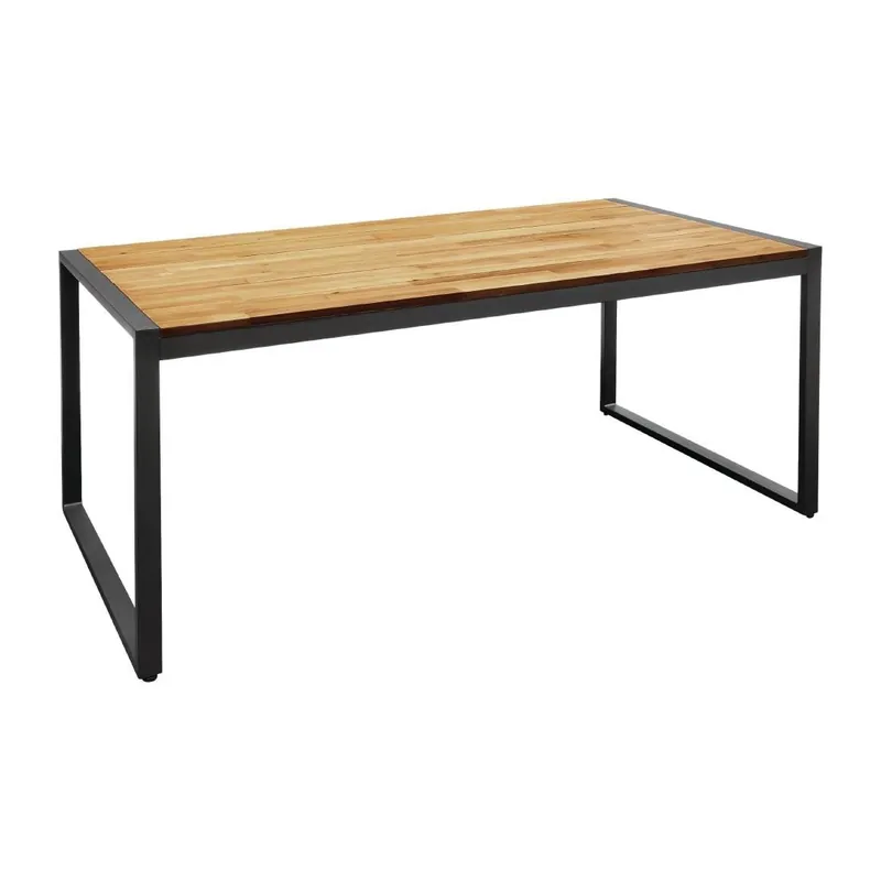 Acaciahouten Industriële Tafel met Stalen Behuizing - 1800x900x(H)740mm Korting