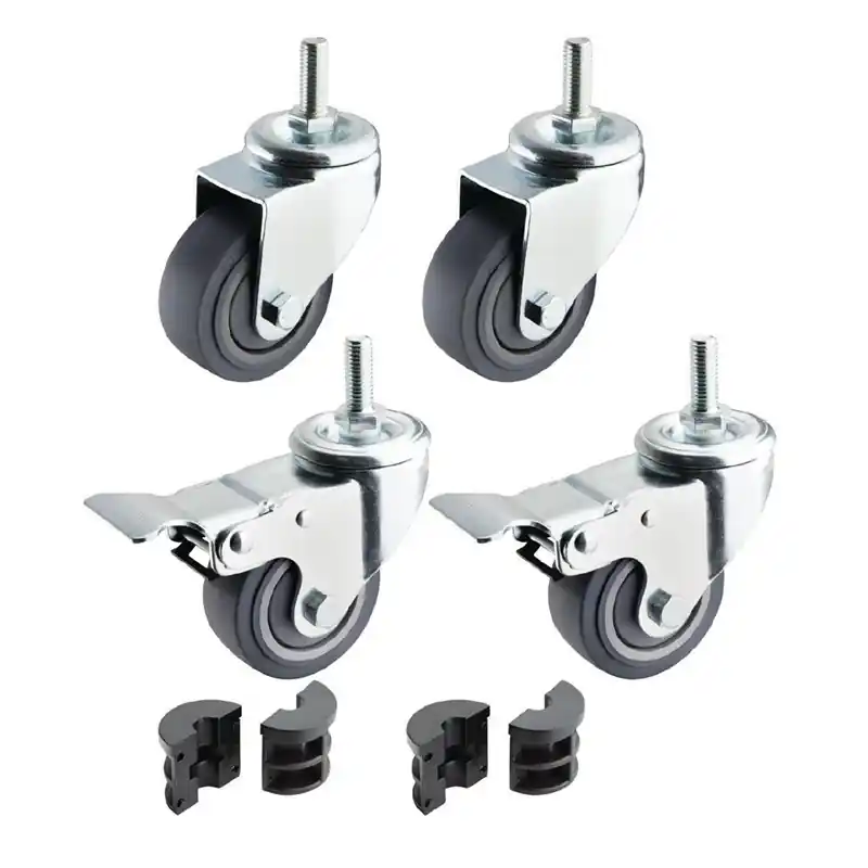 Lage Prijs 4 Wielen voor de Vogue RVS Tafels - 2 Geremd - Maken tafels 6,5cm hoger