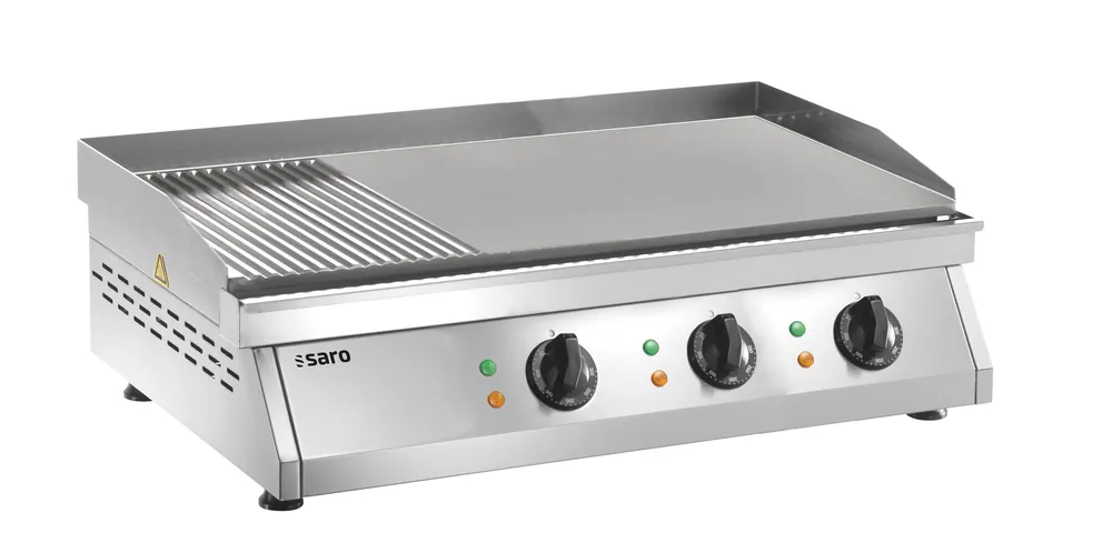 Bestseller SARO bakplaat geribbeld + glad, FRY TOP GH 760 R
