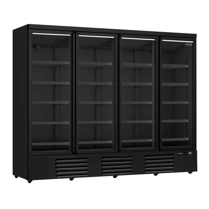 Koelkast Zwart - 4 Glazen Deuren - 2025 Liter - Op Wielen - 2508x710x(H)1997mm Populair