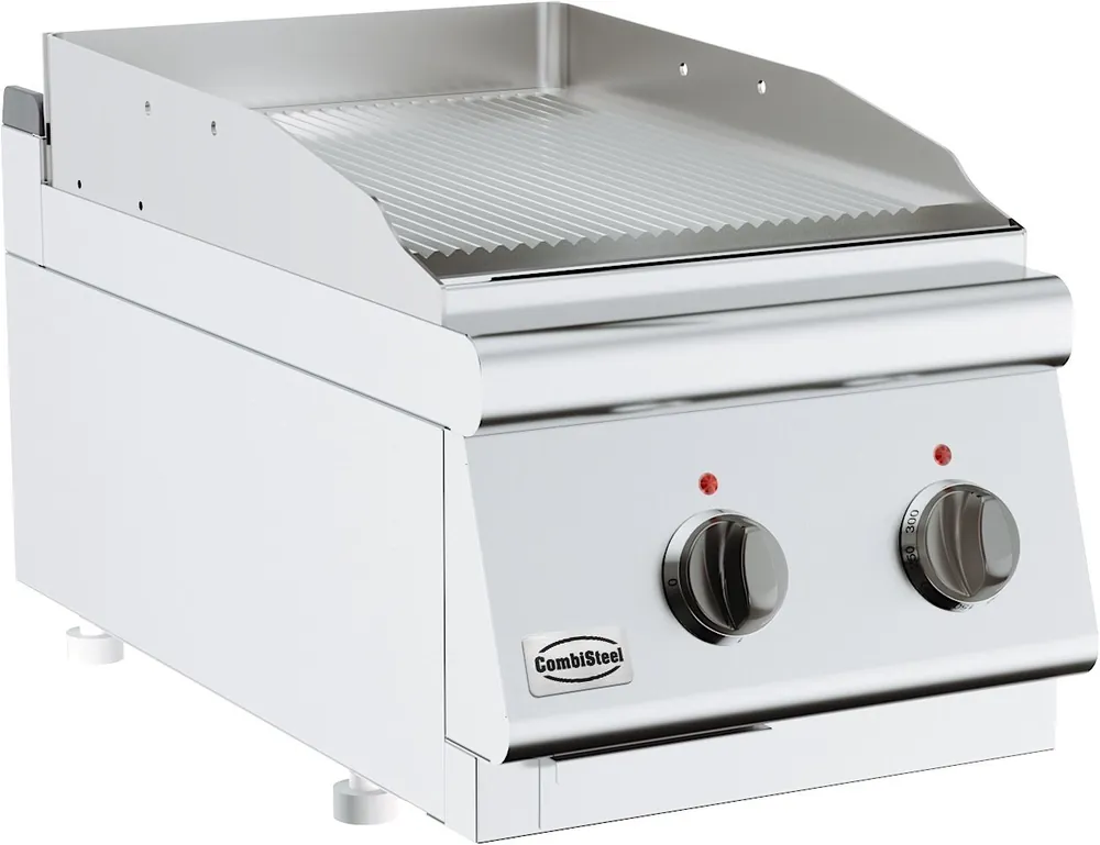 Base 700 Elektrische Bakplaat Geribd Tafelmodel - 3,6 kW - 400x700x(H)300mm Rechtstreeks Van De Fabrikant