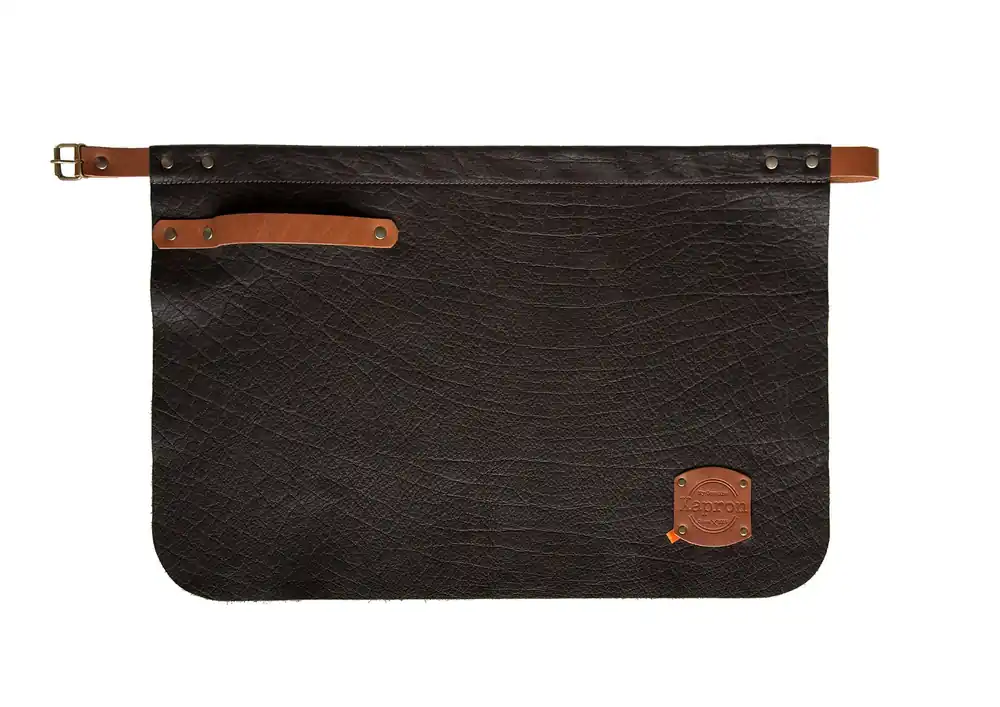 Exclusieve Aanbieding Leren Schort Utah Choco Maat S