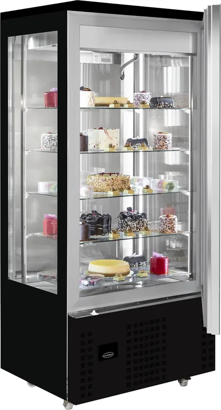 Snelle Levering Gekoelde Gebaksvitrine - Zwart - 400 Liter - 800x660x(H)1870mm