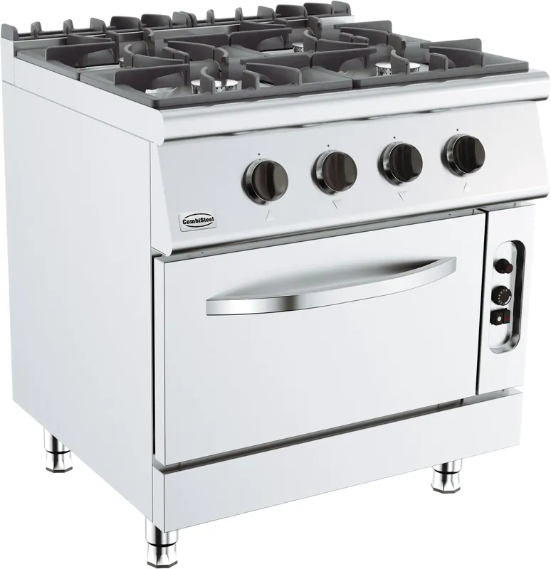 Gereduceerde Prijs Base 700 Gaskooktafel met Gasoven - 4x 6,5 kW - 800x700x(H)900mm
