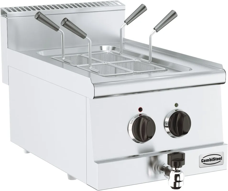 Snelle Levering Base 600 Elektrische Pastakoker Tafelmodel met Tapkraan - 6 kW - 400x600x(H)300mm