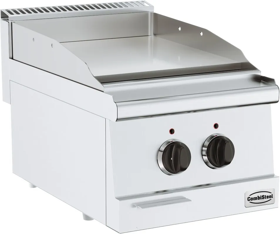 Base 600 Elektrische Bakplaat Tafelmodel - Verchroomd Glad 3,6 kW - 400x600x(H)300mm Nieuw
