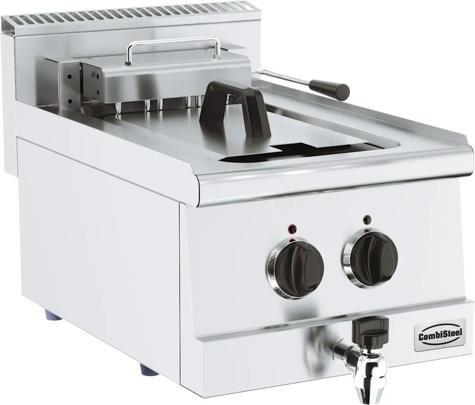 Tijdelijk Beschikbaar Base 600 Elektrische Friteuse Tafelmodel - Tapkraan - 10 Liter - 400x600x(H)300mm