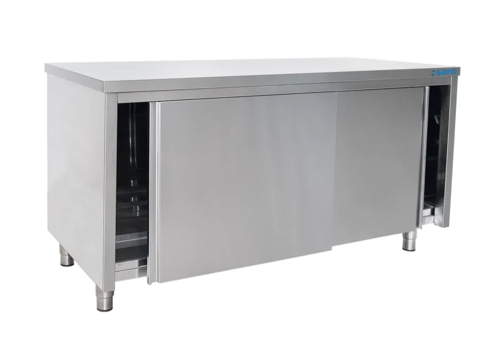 SARO RVS wandkast, schuifdeur - 600 mm D, 1000 mm Beperkte Voorraad