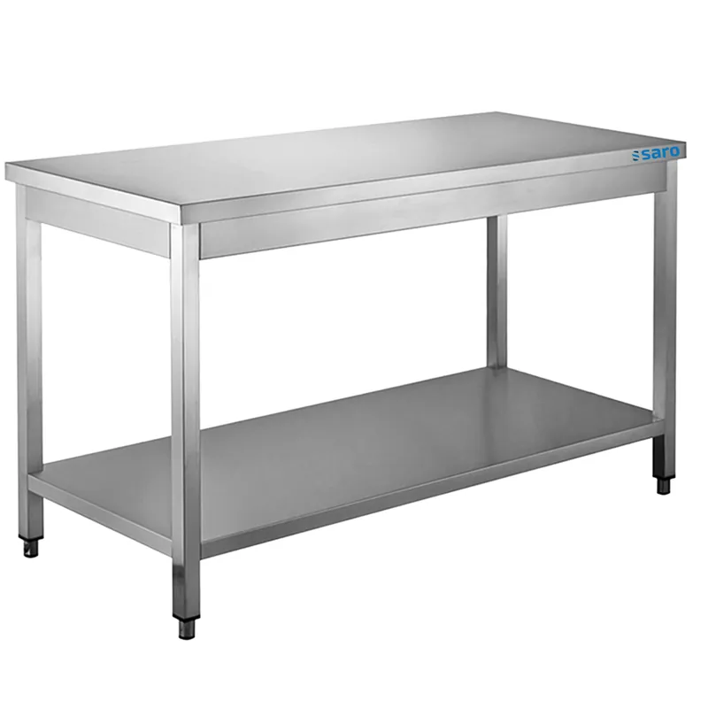 Bestseller SARO RVS tafel, met onderblad - 600 mm D, 700 mm