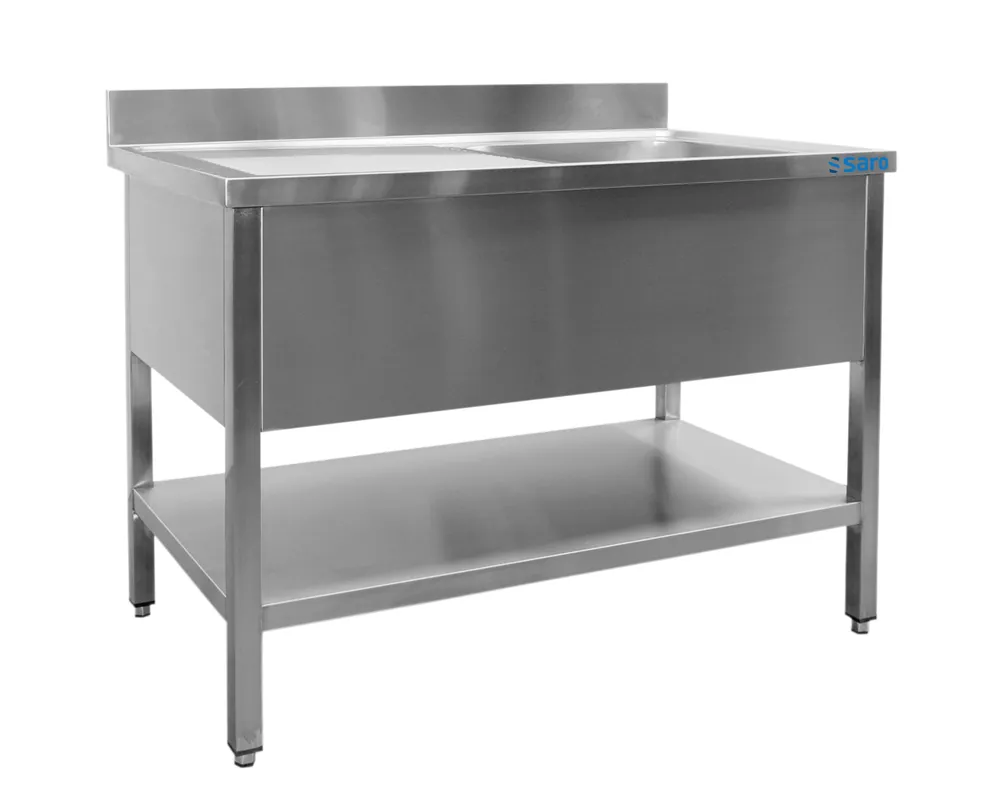 Lage Kosten SARO Spoeltafel, 1 wasbak, links - B 1000 x D 700 mm