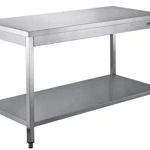 Exclusieve Aanbieding SARO RVS-tafel, demont., onderblad - B 1200 x D 600 mm