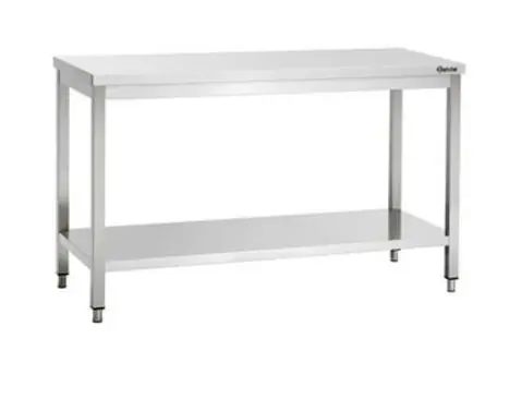 Favoriet RVS Werktafel + Lage Plank - Hoogte 850-900mm - 1100(L)x700(D)mm
