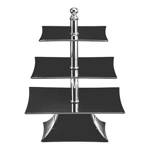 Melamine Vierkante Taartstandaard - 3 Niveaus - 350x350mm / 300x300mm / 250x250mm Koop Online