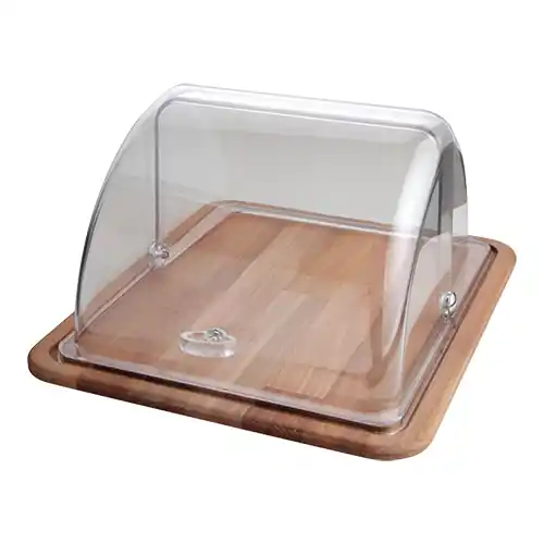 Snelle Levering Houten Serveerplank Met Polycarbonaat Rolltop -310x370x(H)190mm