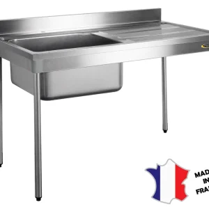 Spoelbak zonder tankdeksel - Roestvrij staal - rechte rand - ronde voeten - 1 bak 1200(l)x600x900mm Meest Verkocht