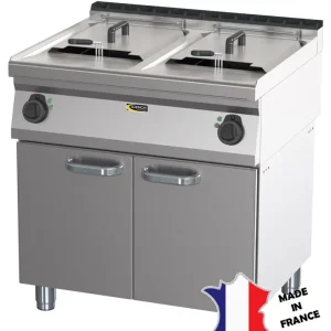 Veilige Betaling Elektrische friteuse op kast 2 deuren - 2x 17 liter - 800(b)x723x908mm - 2x 13,5 kW