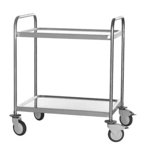 Serveerwagen 2 niveau's Roestvrijstaal HEAVY DUTY 800(b)x580(d)x960(h)mm Nieuw