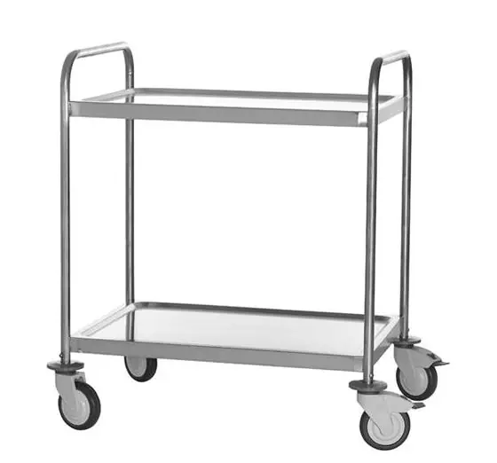 Serveerwagen 2 niveau's Roestvrijstaal HEAVY DUTY 800(b)x580(d)x960(h)mm Nieuw