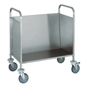 Rechtstreeks Van De Fabrikant HEAVY DUTY Serveerwagen 840x480x(h)900 mm Ronde RVS Buis 4 Zwenkwielen