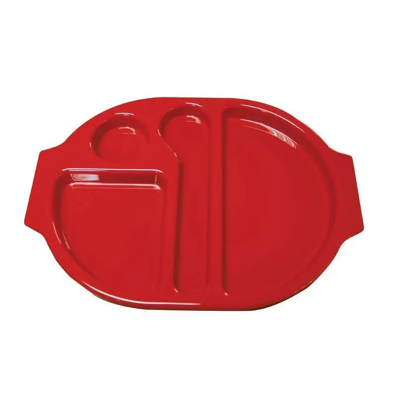 Serveerblad Polycarbonaat - Incl. Verdeelschalen - Rood - Per 10 Stuks Must-Have