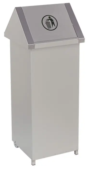 Fastfood Afvalbak - Verrijdbaar - RVS - 420x420x(h)1220mm Rechtstreeks Van De Fabrikant