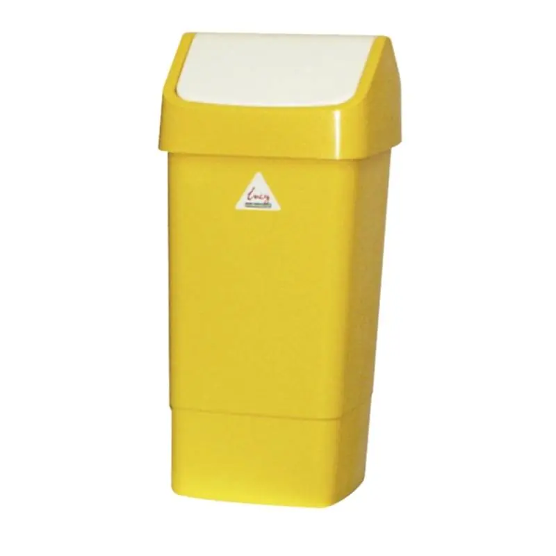 Afvalbak met Schommeldeksel - 50 Liter- Geel Favoriet