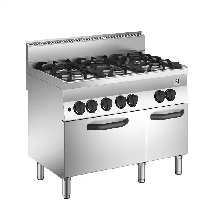 Actieprijs 650 HP Gasfornuis - 4 Branders + Gas Oven 33 kW - 1100x650x(H)870mm