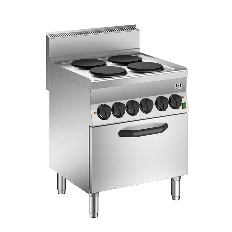 650 HP Kooktoestel - 4 Kookplaten + Elektrische GN1/1 Oven - 14,6 kW - 700x650x(H)870mm Hete Deal