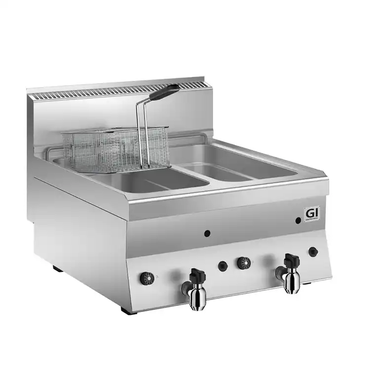 Superprijs 650 HP Gas Friteuse 2x 8 Liter - 14 kW - 700x650x(H)295mm