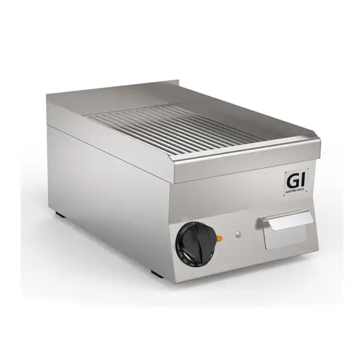 650 HP Elektrische Bakplaat - Geribbelde RVS Plaat - 400V 3,6 kW - 400x600x(H)295mm Nu Kopen
