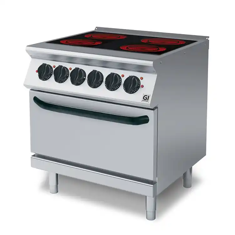 Speciale Aanbieding 700 HP Keramische Kookplaat - 4 Kookzones + Elektrische Oven - 16 kW / 230V-3N - 800x730x(H)870mm