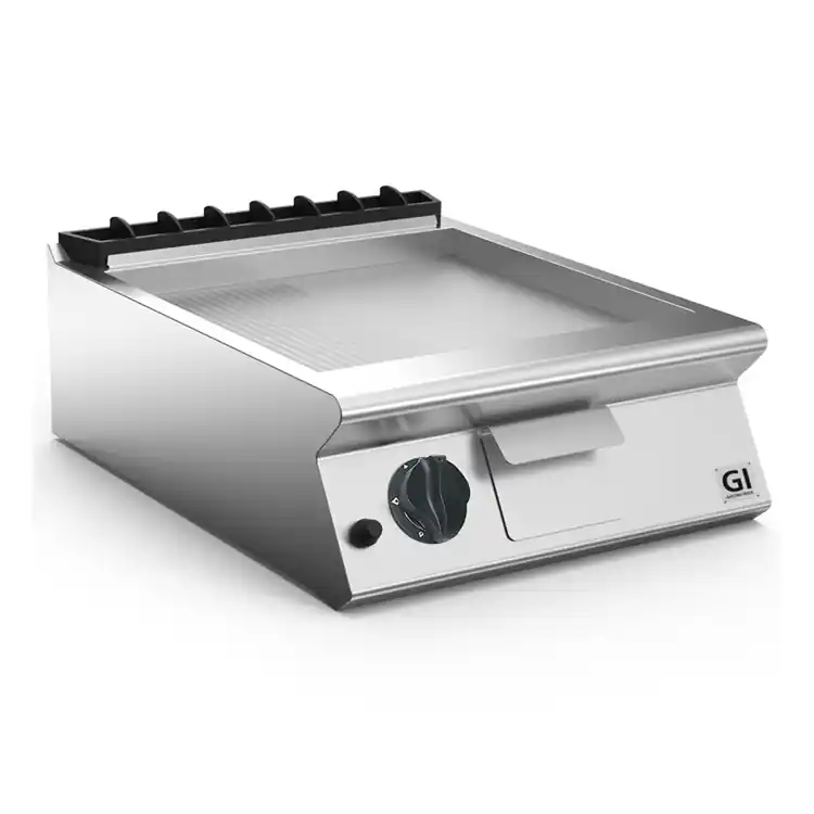 700 HP Gasbakplaat 2/3 Gladde en 1/3 Geribbeldde RVS plaat - 9 kW - 600x730x(H)250mm Korting
